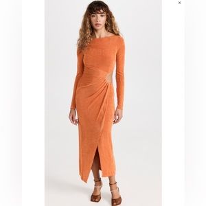 Significant Other Orange Ivy Midi Dress